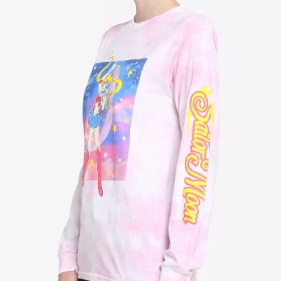 NWT Sailor Moon Pink white tie-dye long sleeve - Picture 2 of 8